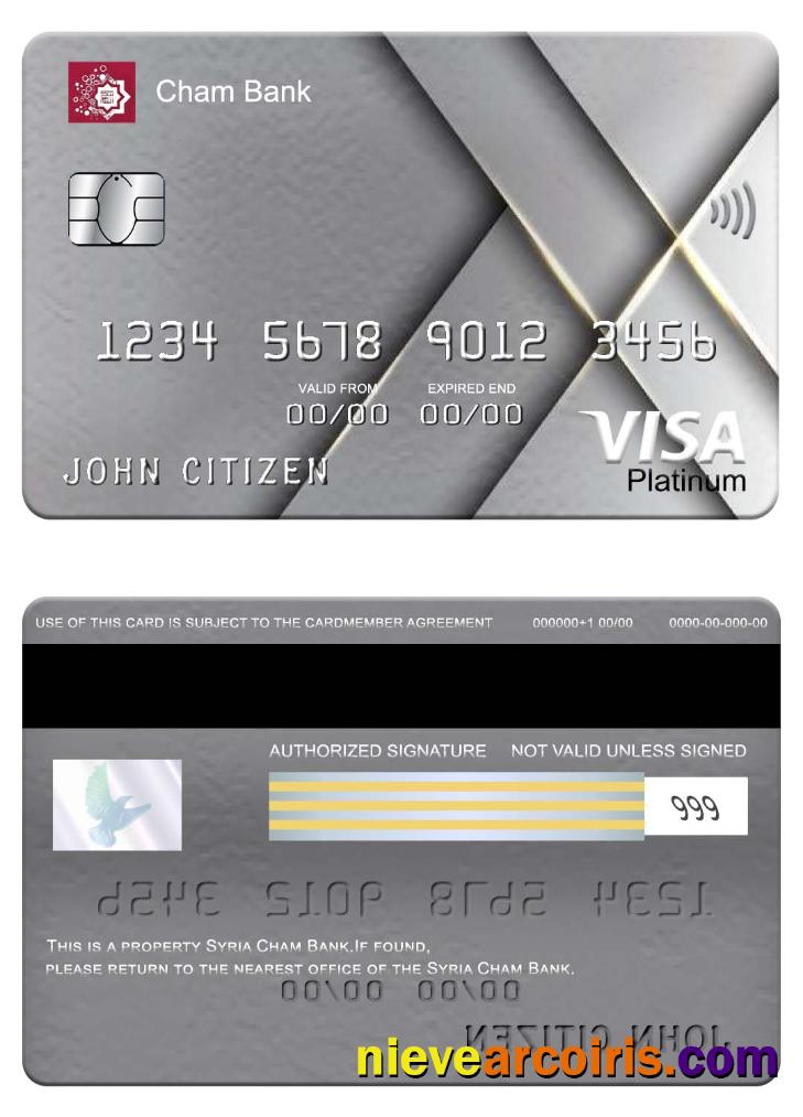 Syria Cham Bank visa platinum card